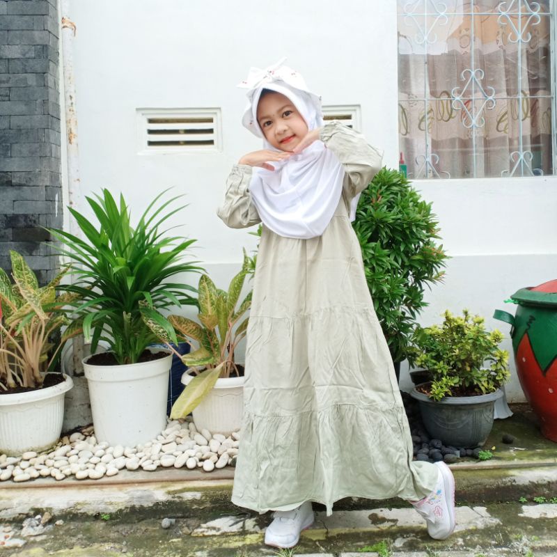 New-Gamis Anak/Homey Dress Anak-Homey Dress Polos-Bahan Katun Rayon Premium-Busana Muslim Anak murah