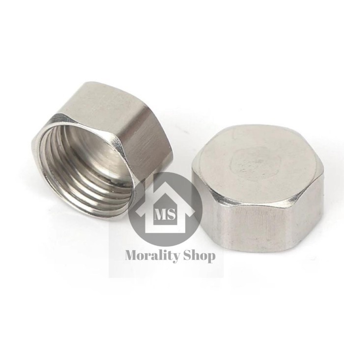 Tutup Stainless 1/2 Inch Drat DALAM Ss112x-Penutup fitting pipa nepel pipe tutupan kran stenlis K11