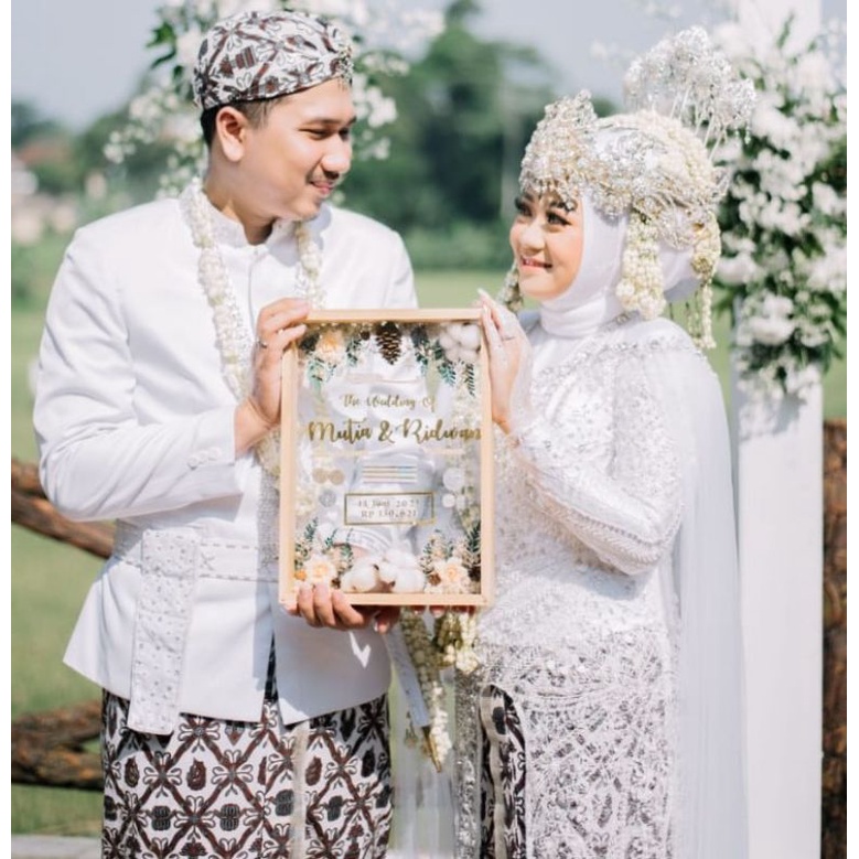 PO Pigura Mahar rustic transparan/ Frame mahar pernikahan double akrilik / mahar seserahan akrilik e