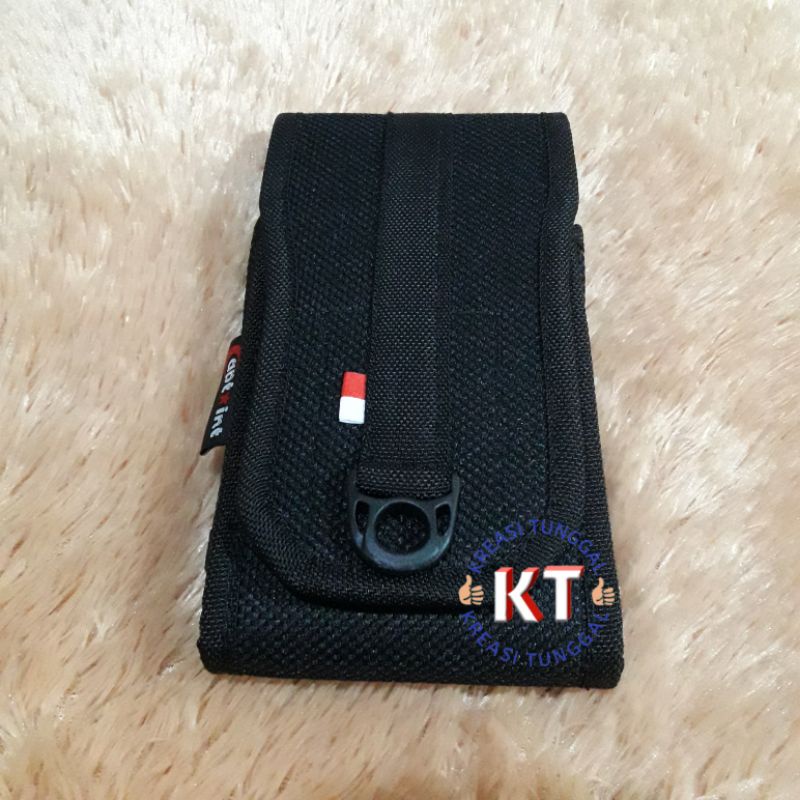 sarung hp warrior hitam/tempat hp singgel kanvas/sarung hp android