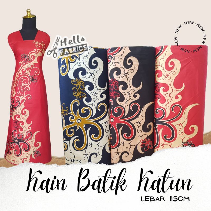 ( EQN-05 ) Kain Batik Katun Meteran bahan katun jepang 50s Motif Cumi besar