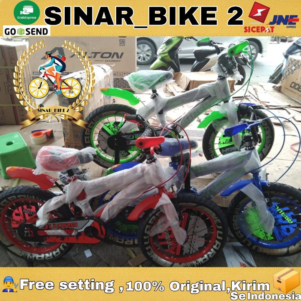 Sepeda Anak Laki-Laki BMX Juara 16Inch Ban Jumbo Warna (Ekspedisi)