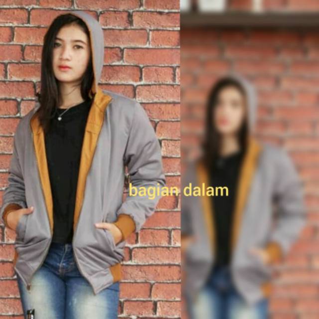 (COD)jaket bolak balik,jaket cewek,jaket motor,jaket gaul,jaketparasut,jaketcewek