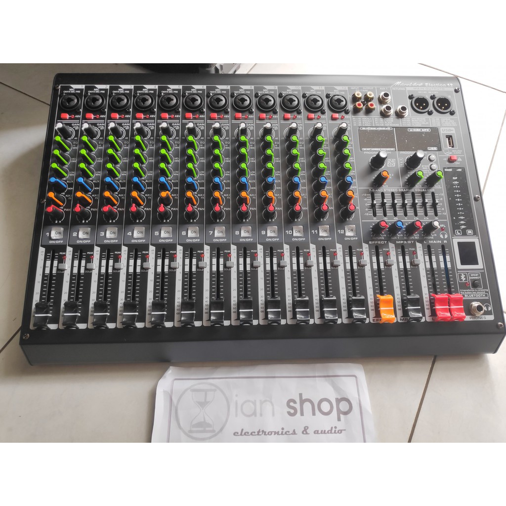 Mixer Audio Microverb Election12 Election 12 By Alesis 12 Channel Full Mic Efek 256 Digital DSP USB 