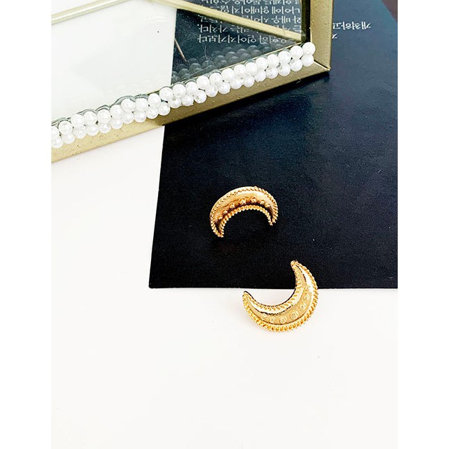 LRC Anting Tusuk Fashion Gold (price Of Four) Alloy Ear Stud Earrings Four Piece Set D68794