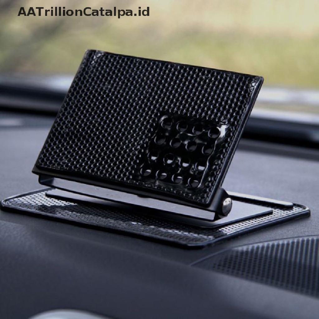 Aatrillioncatalpa Pad Holder Handphone Bahan Silikon Anti Slip Rotasi 360 Derajat Untuk Dashboard Mobil