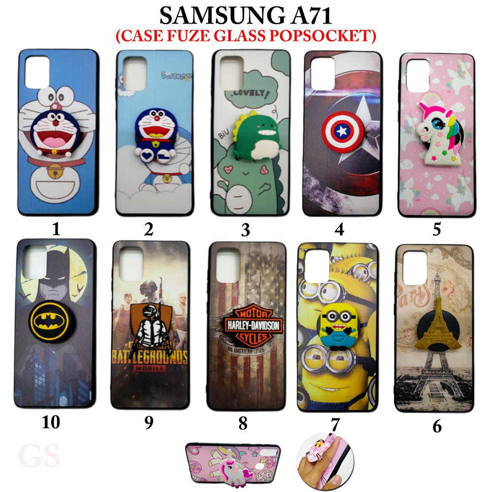 Case  SAMSUNG  A71 Fuze Glass Plus Popsocket