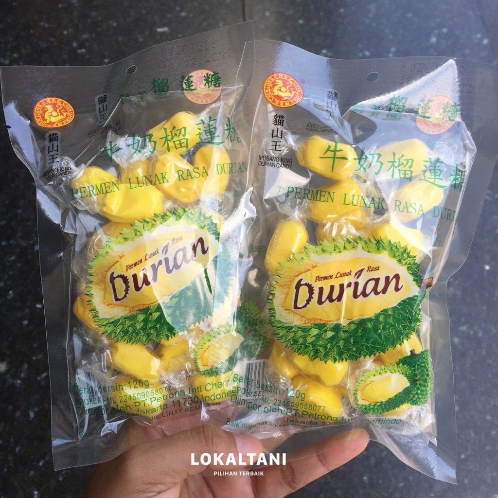 

Permen Lunak Rasa Durian Musang King 120g / Permen Durian Musang King
