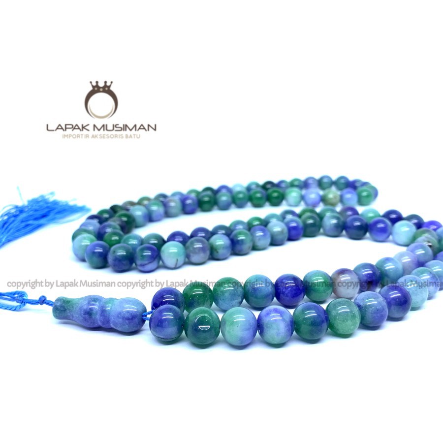 [Bayar di Tempat] Tasbih Batu Blue Saphire Afrika 99 Butir