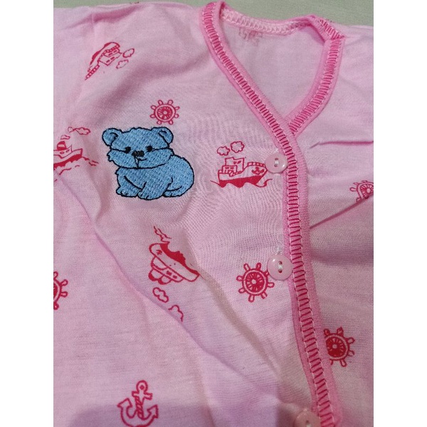 Baju Bayi Baru Lahir Lengan Pendek Katun WARNA Atasan Bayi Ukuran New Born Perlengkapan Bayi Baru Lahir Lusinan