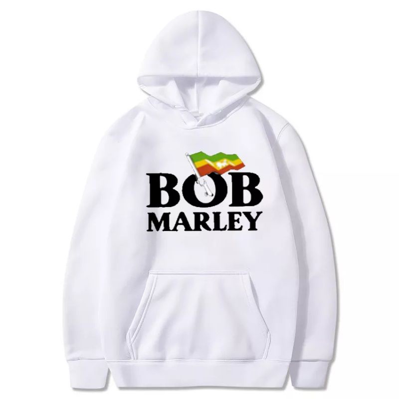 Jaket Hoodie BOB MARLEY REGGAE Pria Wanita Custom Tebal Distro