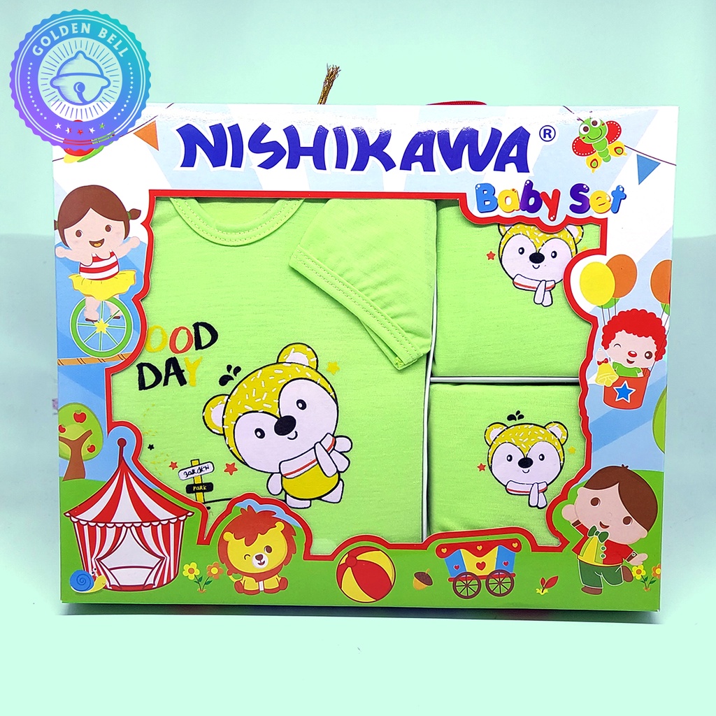 Paket Baju Set Bayi Newborn - Kado Hadiah Baby Gift Set Nishikawa Hijau