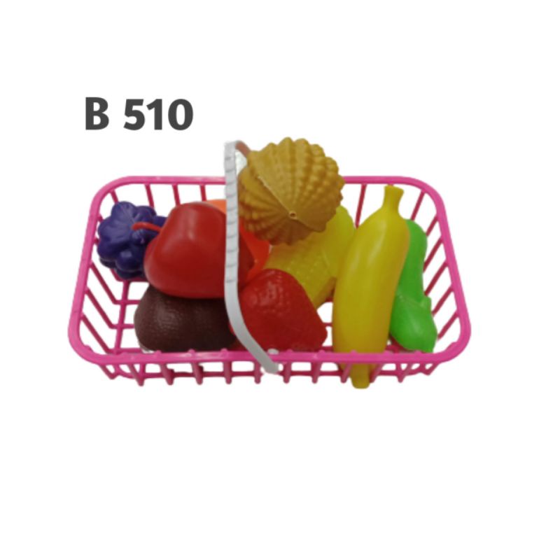 B510 - MAINAN ANAK BUAH KERANJANG ISI 9PCS