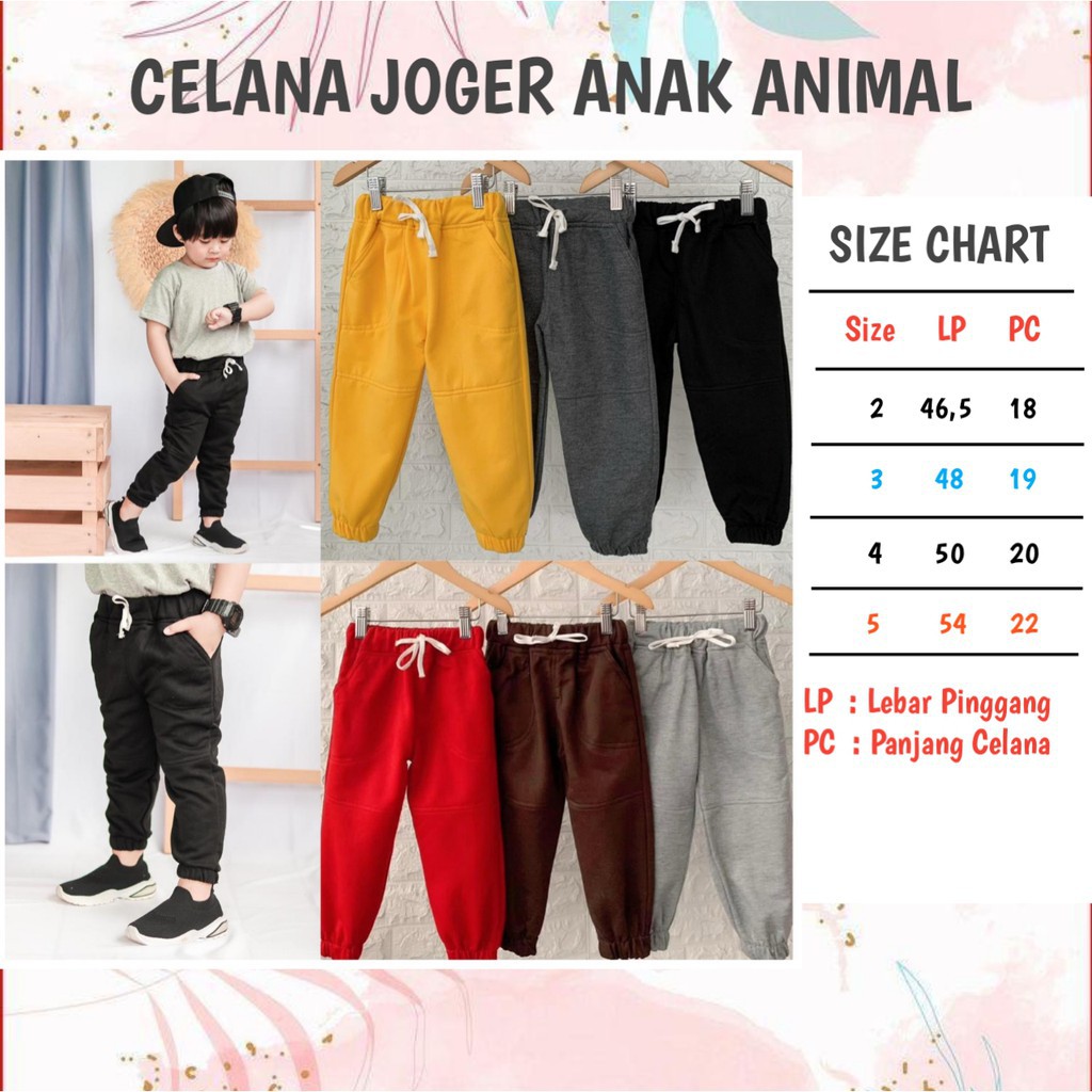 Celana Anak Joger Panjang Celana Unisex Casual Modis Super Premium