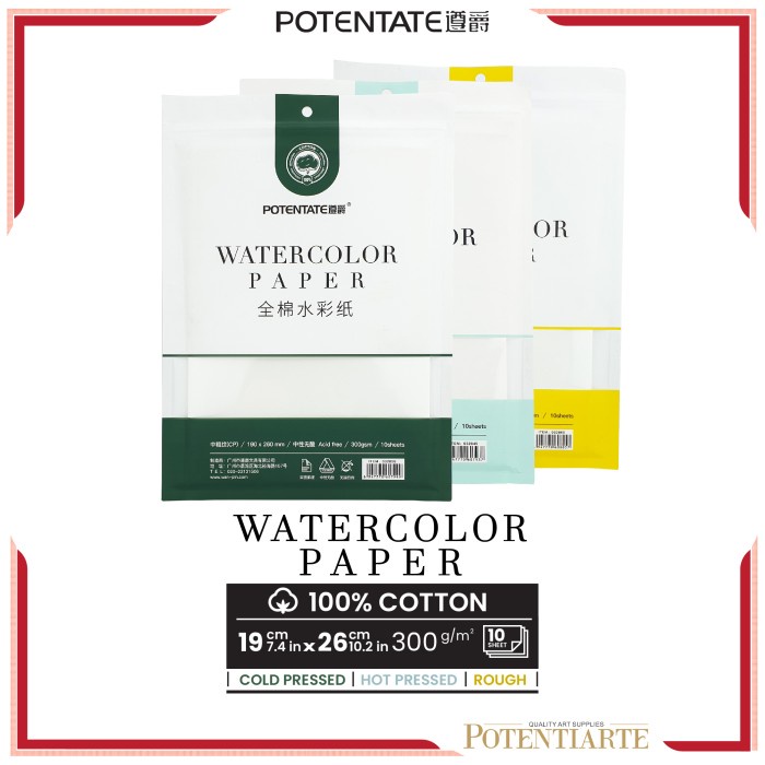 

Kertas Cat Air Potentate Cotton 19x26cm Watercolor Paper Sheet Set