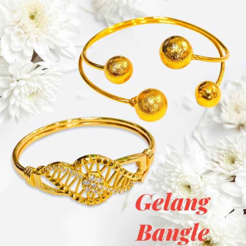 gelang wanita//gelang bangle//gelang lapis emas//perhiasan// gelang