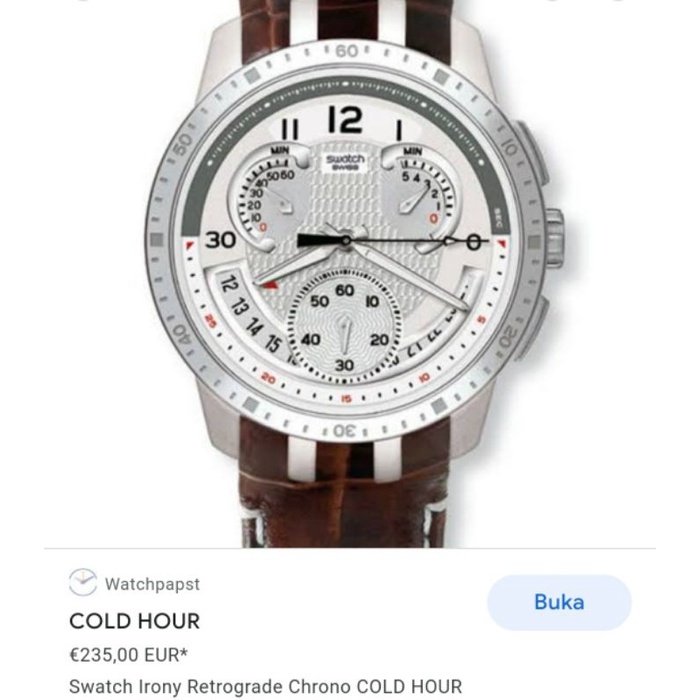 Jam tangan swatch irony retrograde yrs403 cold hour original second bekas preloved box