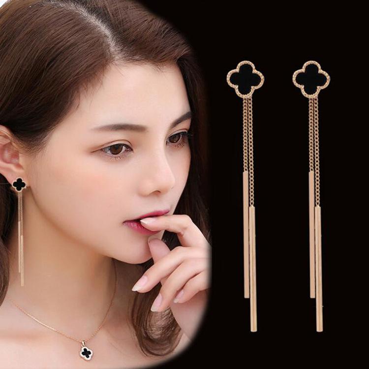 COD! anting titanium stud lv panjang / pendek anti karat import