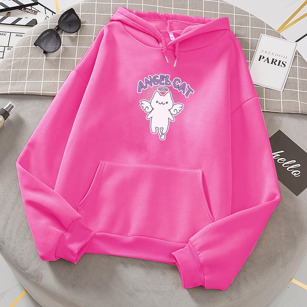 Sweater hoodie anak perempuan ANGEL CAT suwiter anak cewek cowok kartun