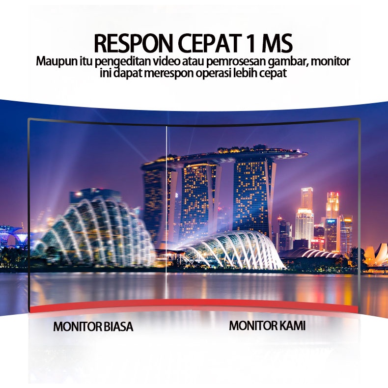 BLUE SKY Monitor komputer dengan resolusi tinggi lengkung ultra-tipis 24 inch