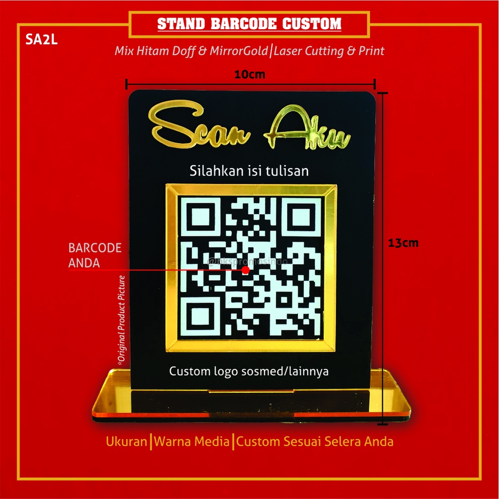 Stand Barcode Qris Qr code akrilik Custom