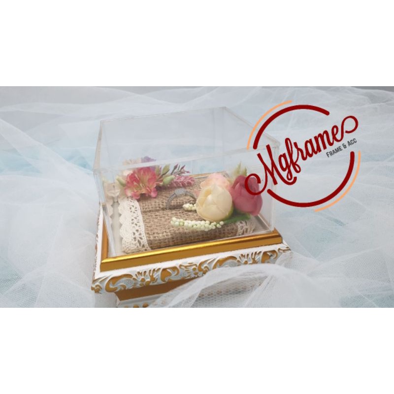 Kotak Cincin Pernikahan/box cincin lamaran/Ring box akrilik /Tempat cincin akrilik