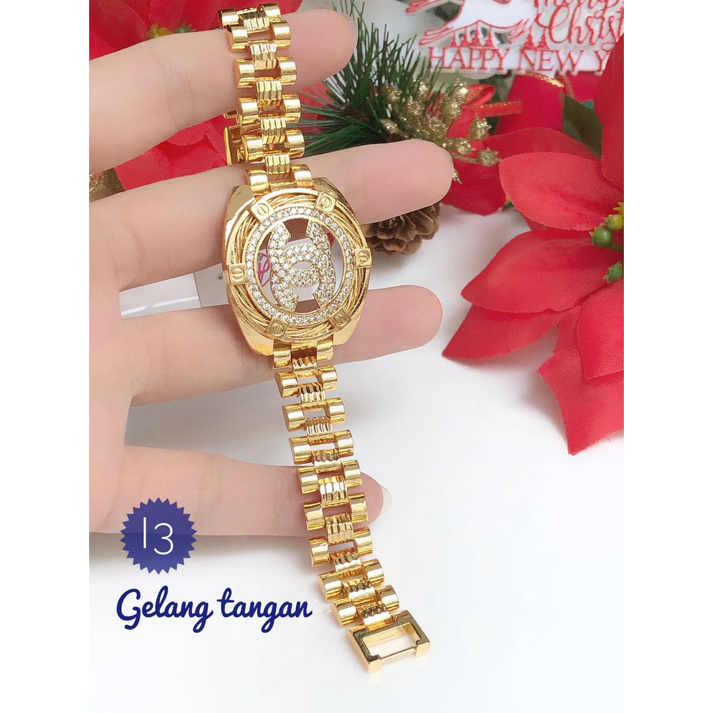 (MAR) TERMURAH Set Perhiasan Lapis Emas Xuping Gelang Rantai Permata Chanel Gold Silver Mewah Titani