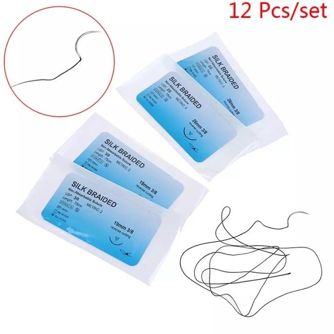 Halodent Dental Suture Benang + Jarum Jahit Hecting