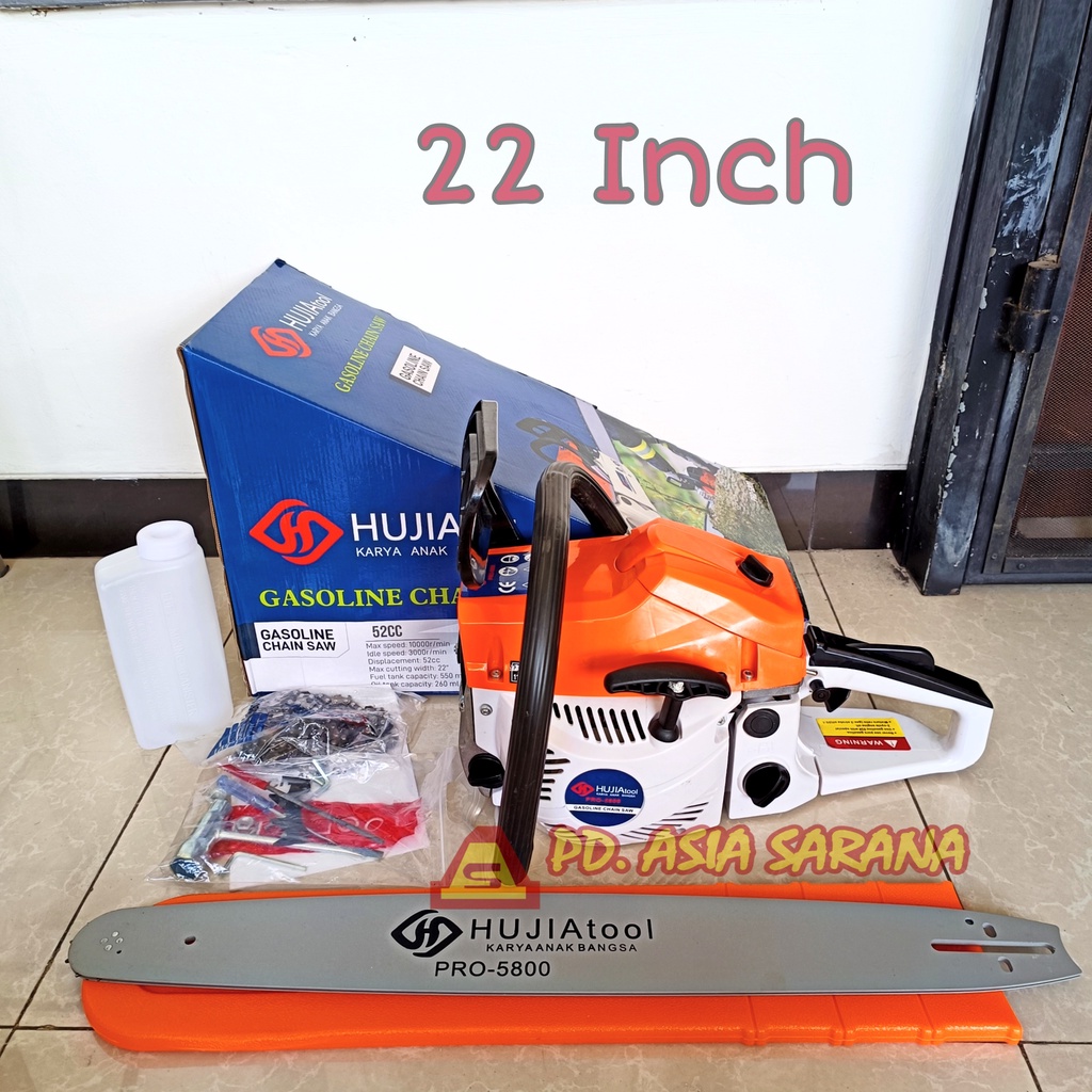 Mesin Chainsaw 22" PRO-5800 HUJIA / Chain Saw Gergaji Potong Kayu 2tak