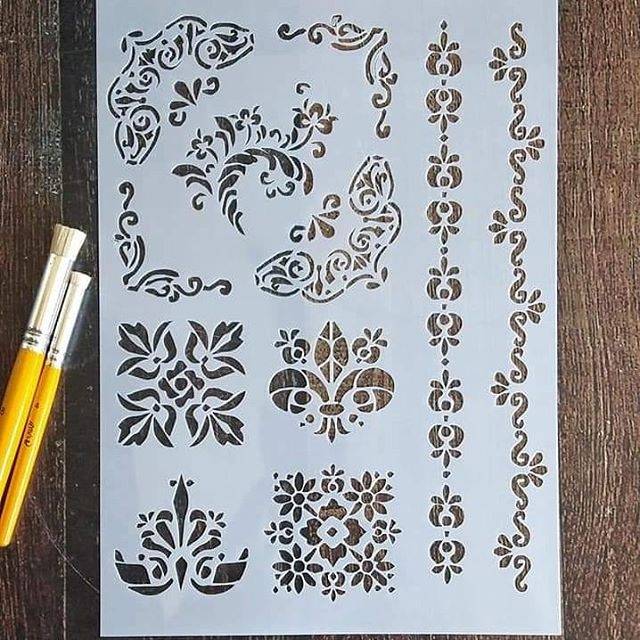 Stencil Decoupage motif rupa-rupa