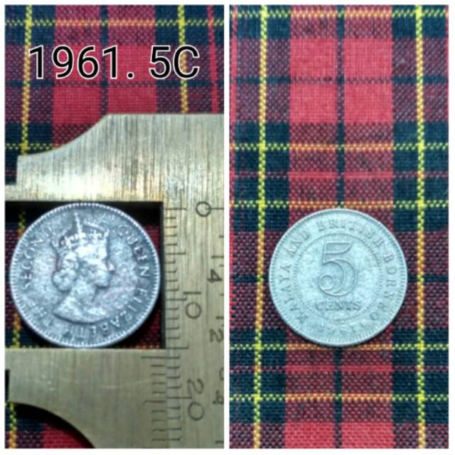Koin 1961. 5C Queen Elizabeth The Second
Malaya and British Borneo