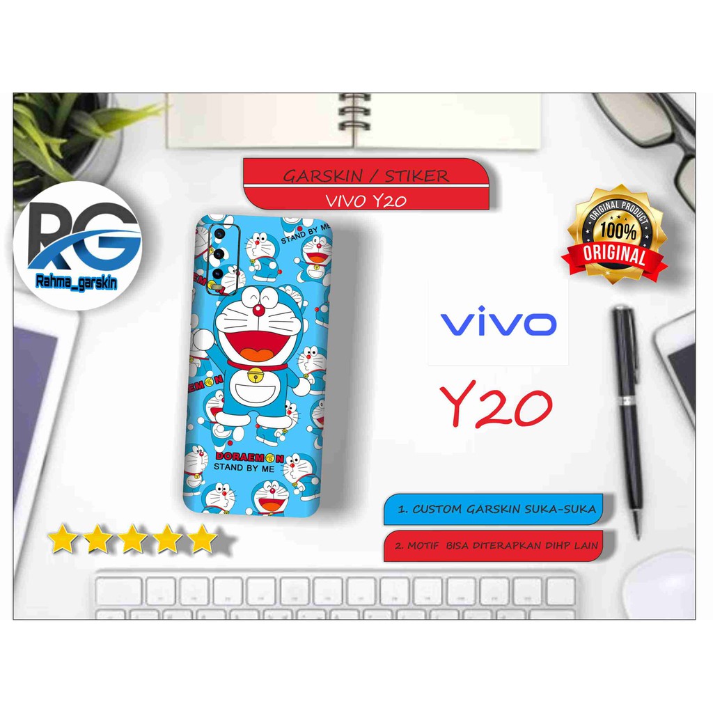 garskin hp vivo Y20 Motif doraemon free custom via chat