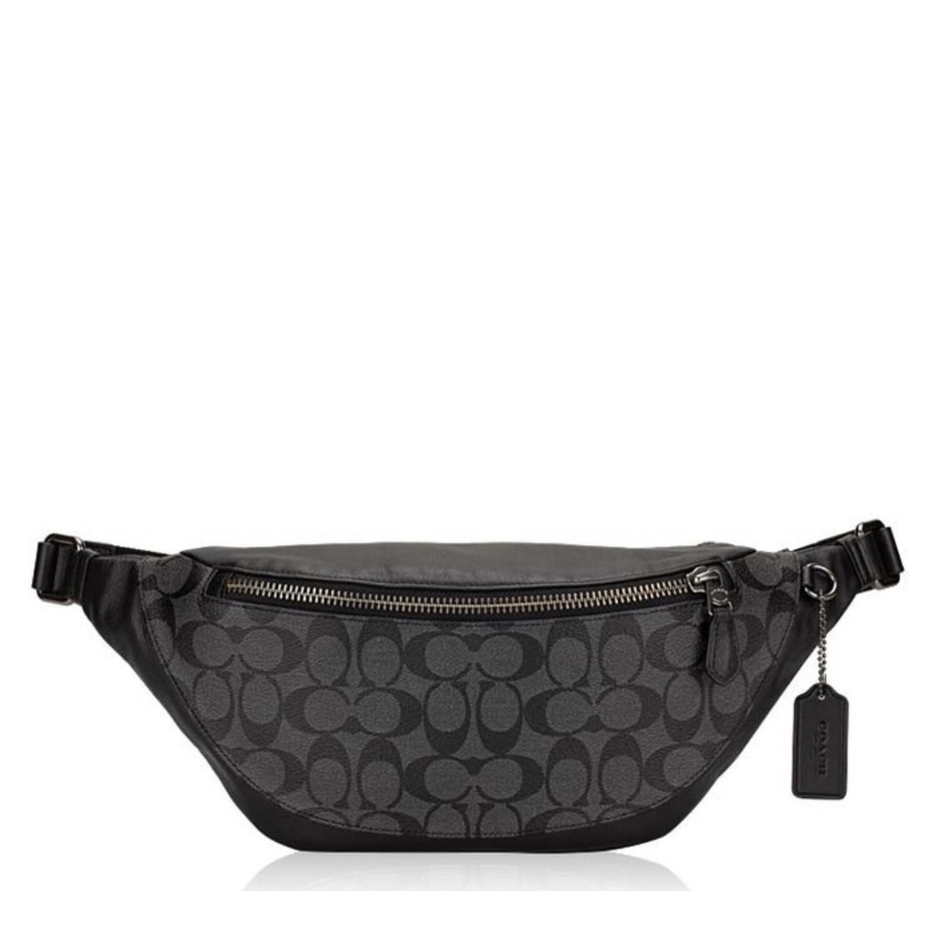 Coach Signature Warren Belt Bag Charcoal black - ORIGINAL 100%