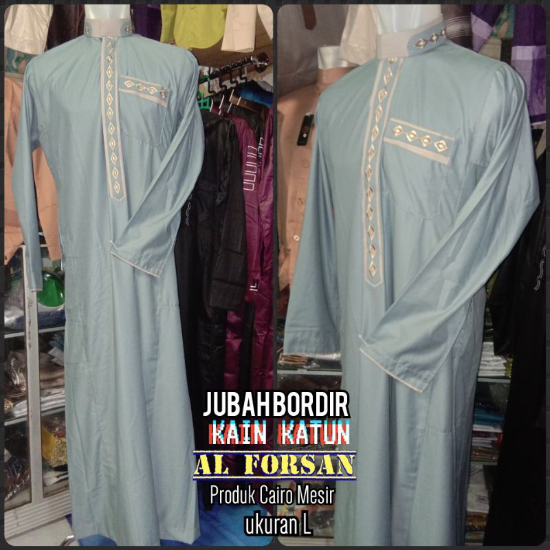 JUBAH AL HARAMAIN MESIR MODEL BORDIR KALIGRAFI DADA