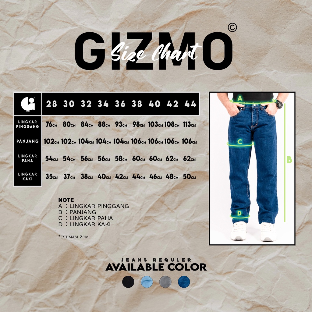 Gizmo Celana Jeans Reguler Blue Wash Jeans