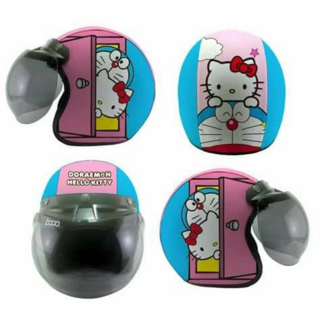 Helm Bogo dewasa hello kitty kaca bogo gelap