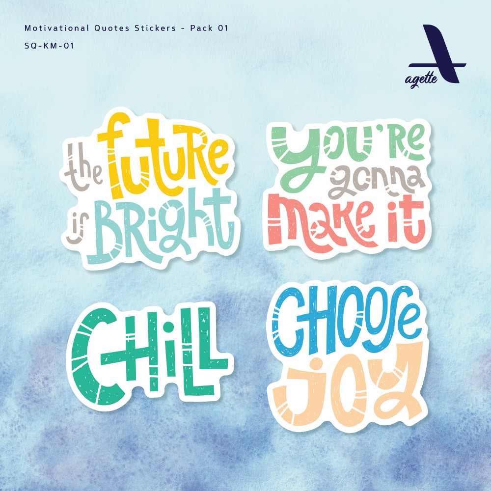 20 Pcs Stiker Quotes Motivasi 01 Laminasi Waterproof