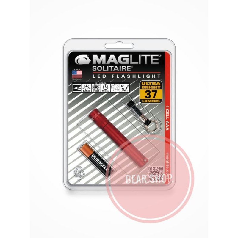 Maglite Senter Kecil Led Solitaire Hangpack Sj3a116 - Biru Merah & Abu Abu
