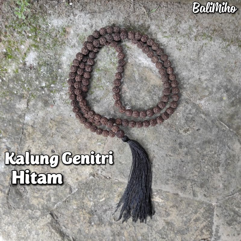 Kalung Genitri Hitam/Kalung Rudraksha Hitam/Kalung Jenitri/Rudraksha/Rudraksa/Tasbih