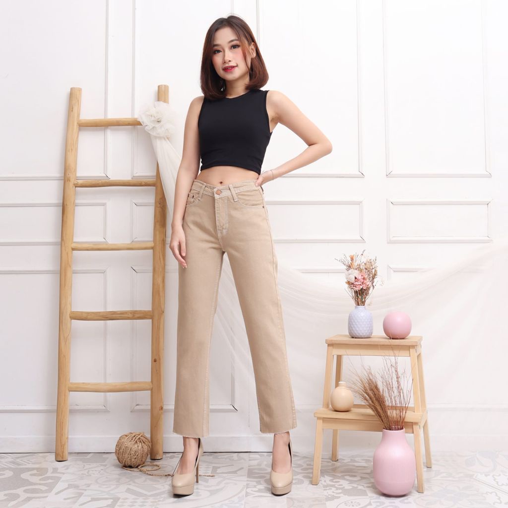 FWR - CELANA BOYFRIEND JEANS KHAKI // BROWN 6135