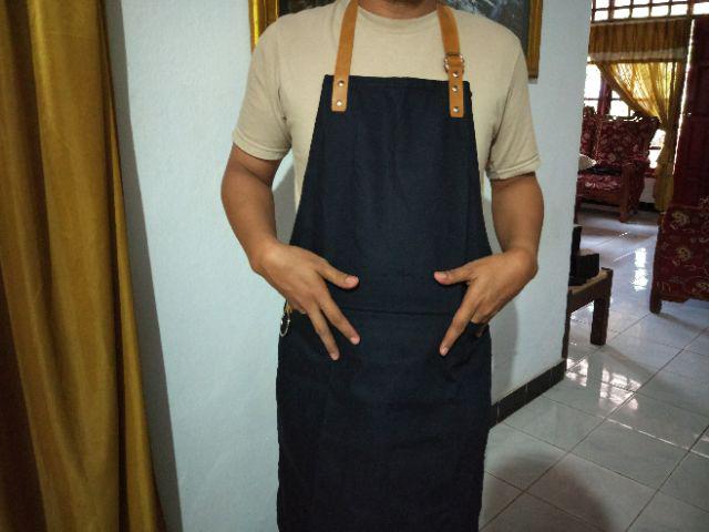 Apron Barista 3saku Kanvas Synthetic Leather