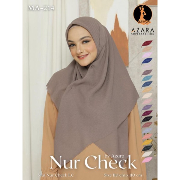 Segiempat Azara Nur Check Lc || Jilbab Square Potton || Segiempat Polos Murah Lc-2
