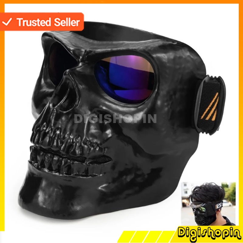 Masker Topeng Airsoft Gun Full Face Model Tengkorak Maker Motor Tengkorak