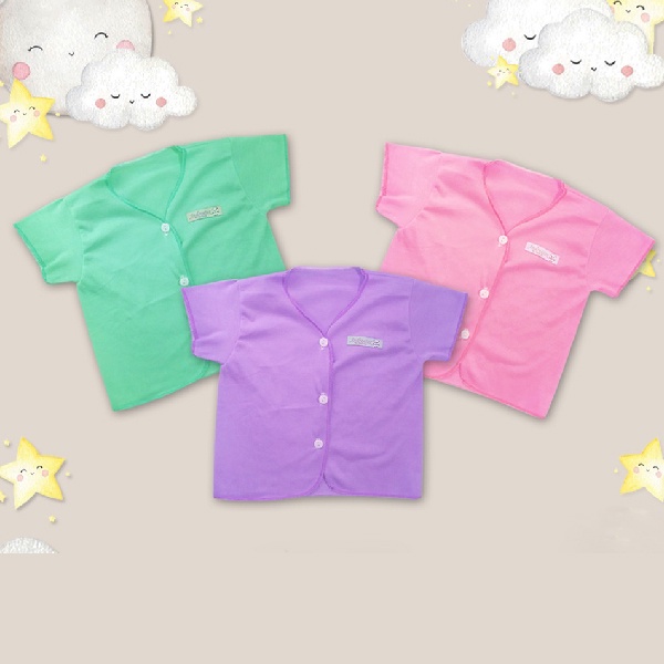 3Pcs Baju Bayi Newborn Lengan Pendek Boboko Andreatex Random Boy &amp; Girl 0-6 Bulan