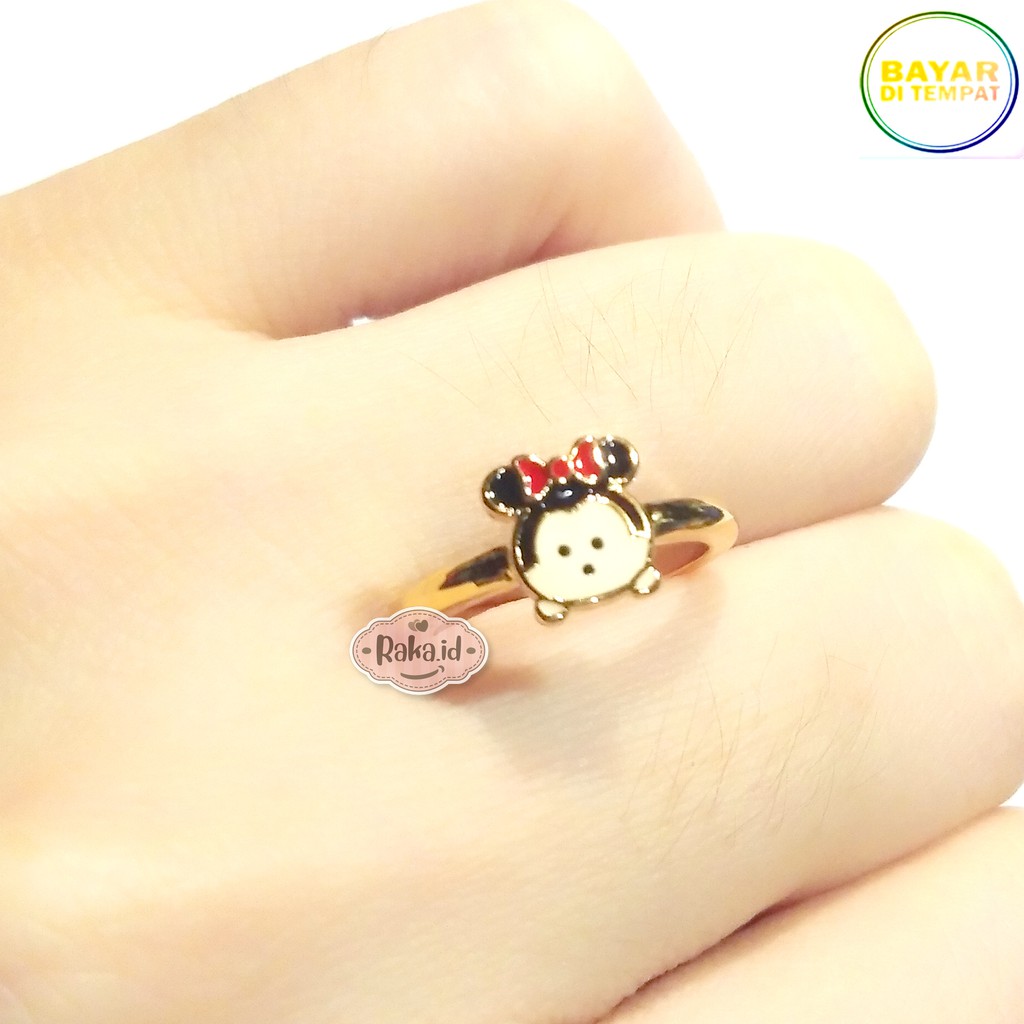 Raka Acc - 1 pcs Cincin Anak Xuping MINNIE MICKEY MOUSE Tsum Tsum Perhiasan Anak Lapis Emas 18k 415