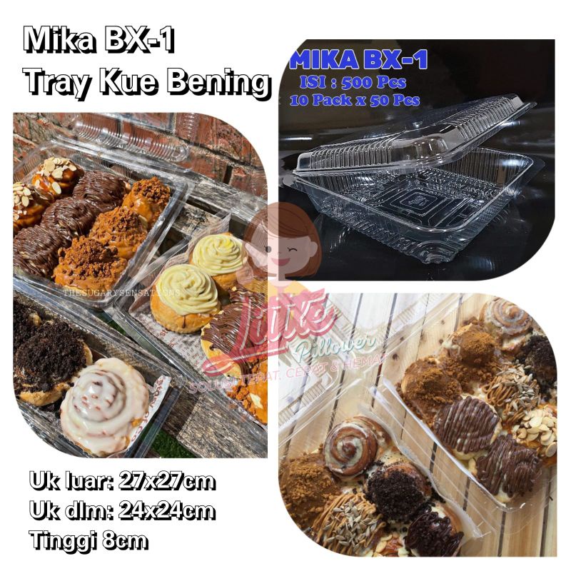 Mika Bx1 - Mika Kue - Tempat Roti - Tray Kue Besar Bening