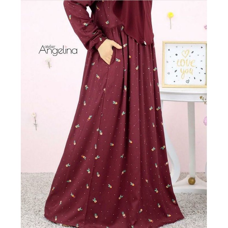Atelier Angelina April Cactus Maroon, Shallflower Hitam