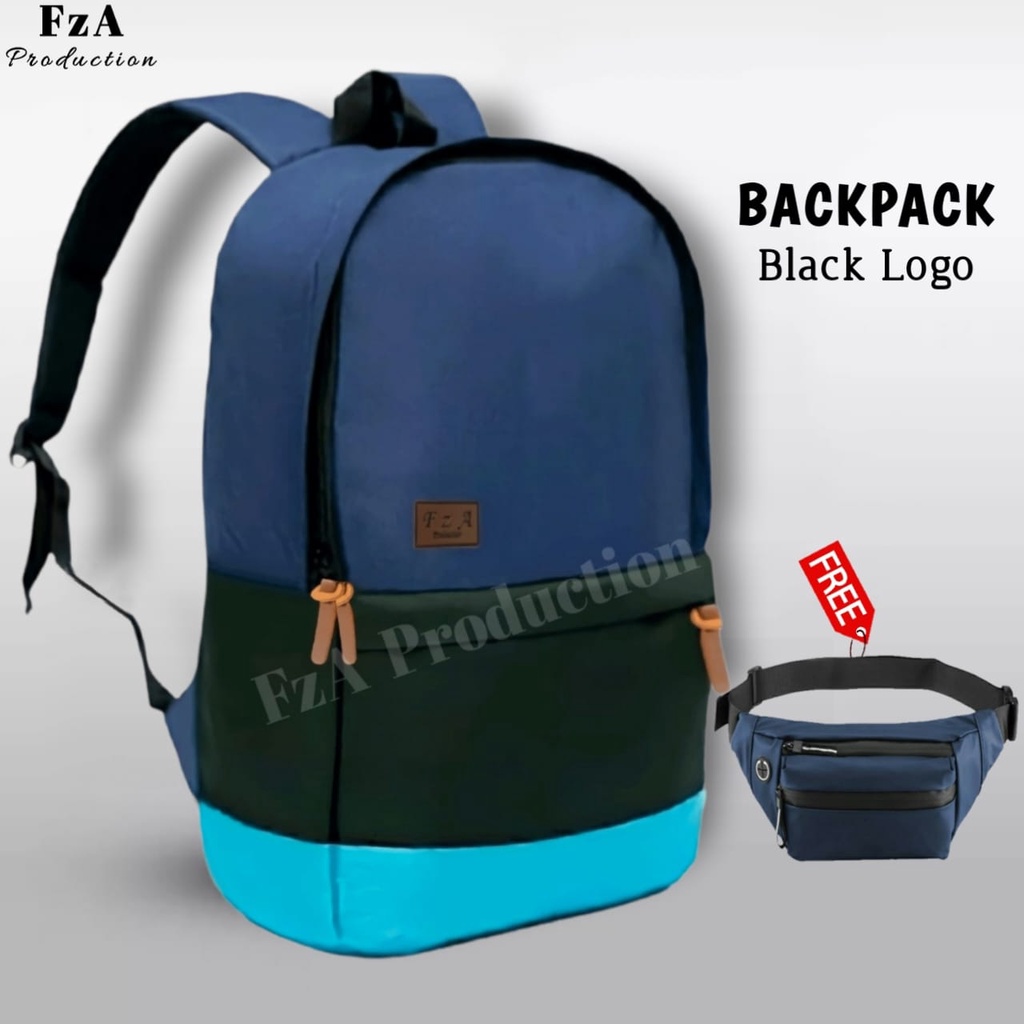 Tas Ransel Punggung Distro Casual Pria Wanita / Tas Ransel Laptop Original FzA FREE Tas Slempang Sporty