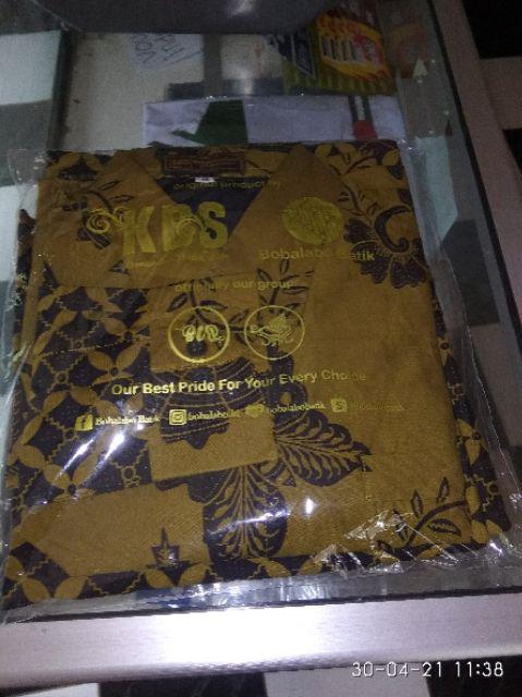 Sarung Batik Solo Set Kemeja Batik Lengan Panjang Motif Kupusaka Kawung Original Bahan Adem & Halus