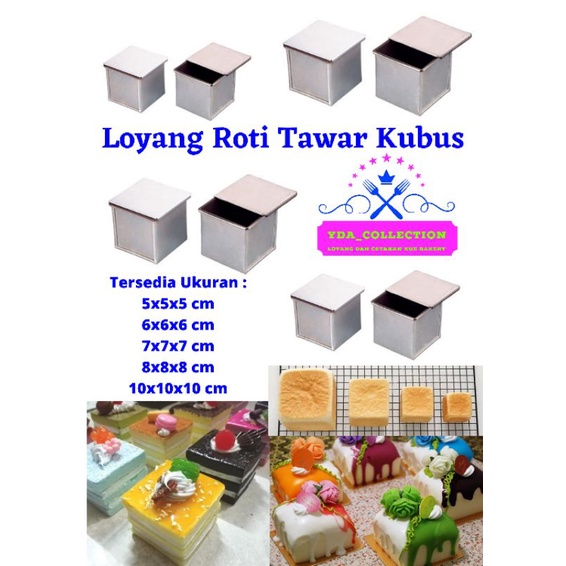 Loyang Roti Tawar Kubus / Loyang Loaf Pan / Loyang Roti Tawar Tutup / Loyang Roti Tawar Kubus Mini